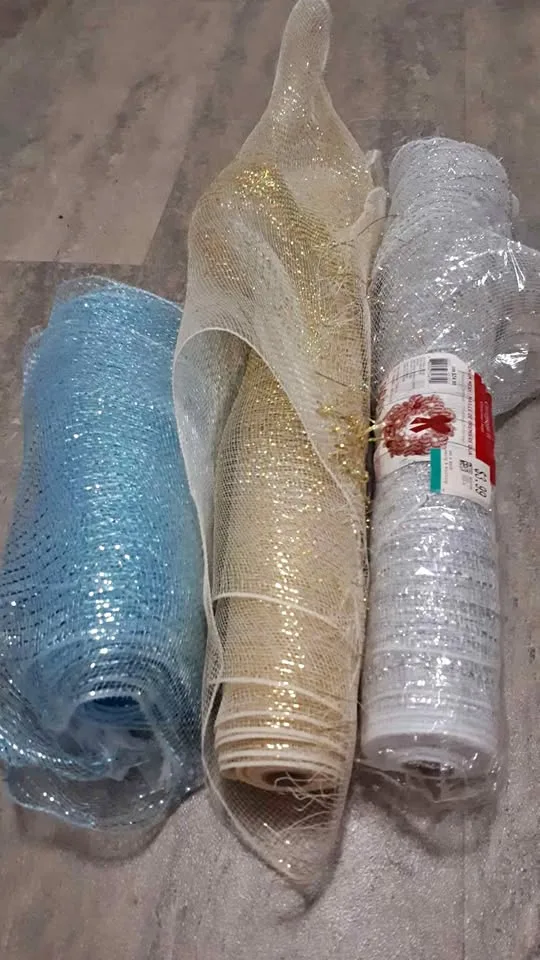 3 Rolls of Craft Mesh wreath DIY Christmas thumbnail