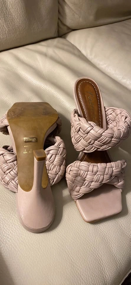 Pink Heeled Braided Sandals - photo 3