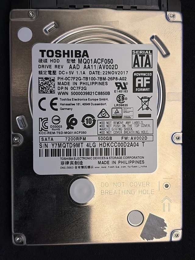 Toshiba MQ01ACF050 500GB HDD