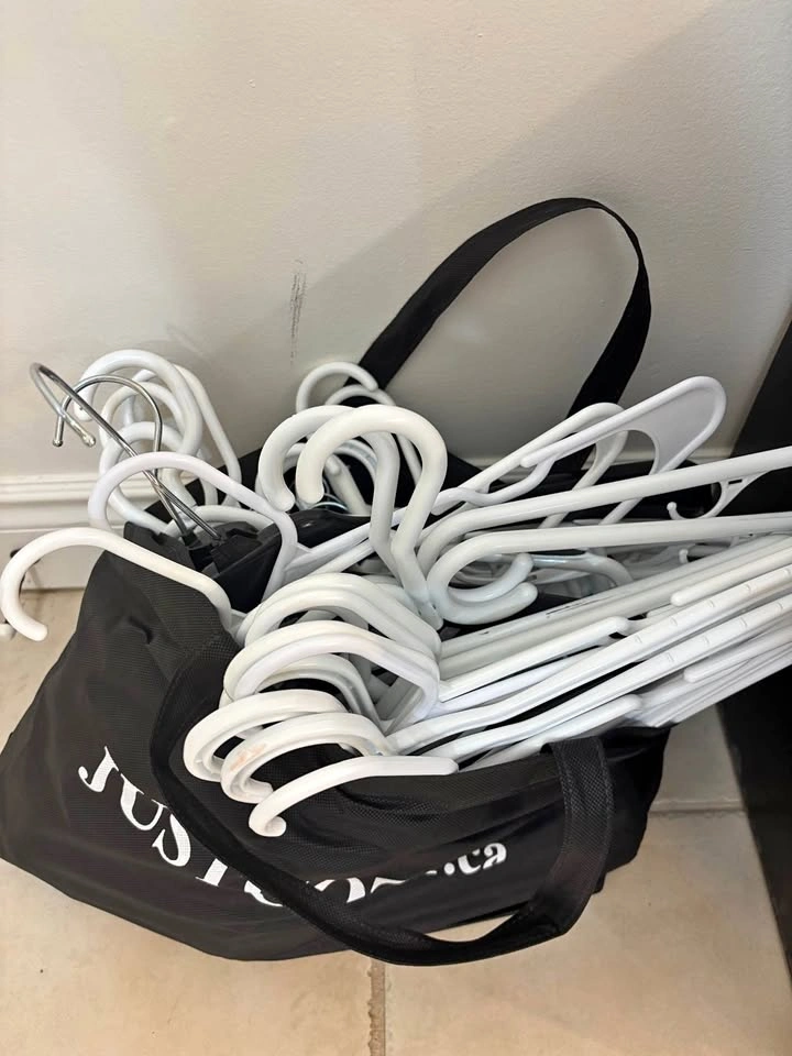 MOVING SALE Bulk White Plastic Clothes Hangers