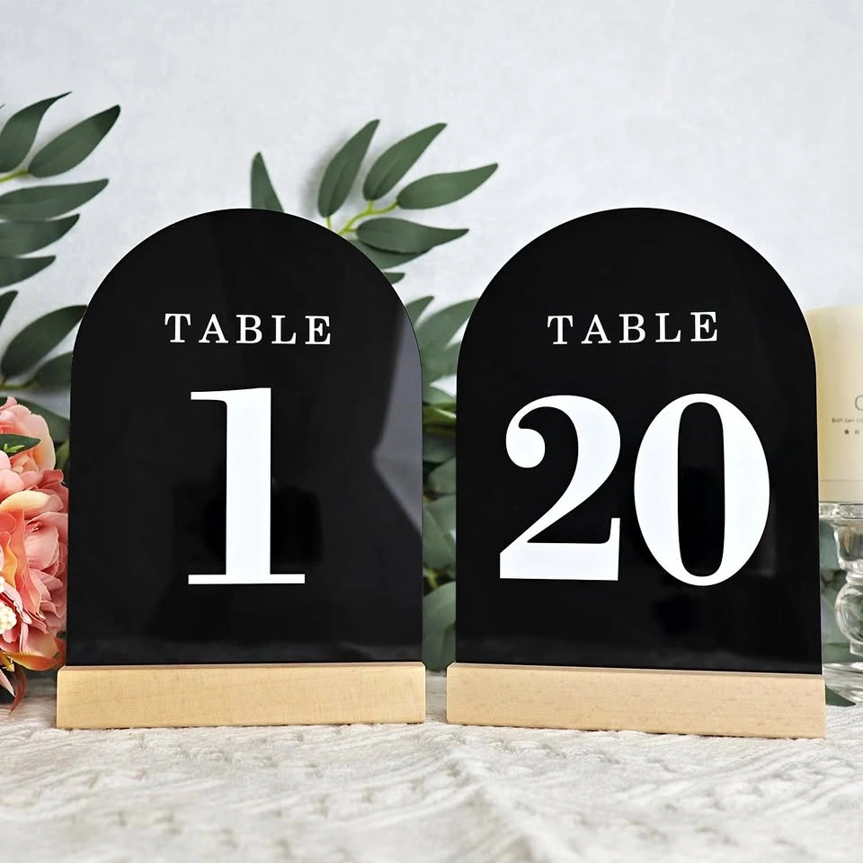 NEW Table Numbers 1 to 20 with Stands (Black Acrylic)