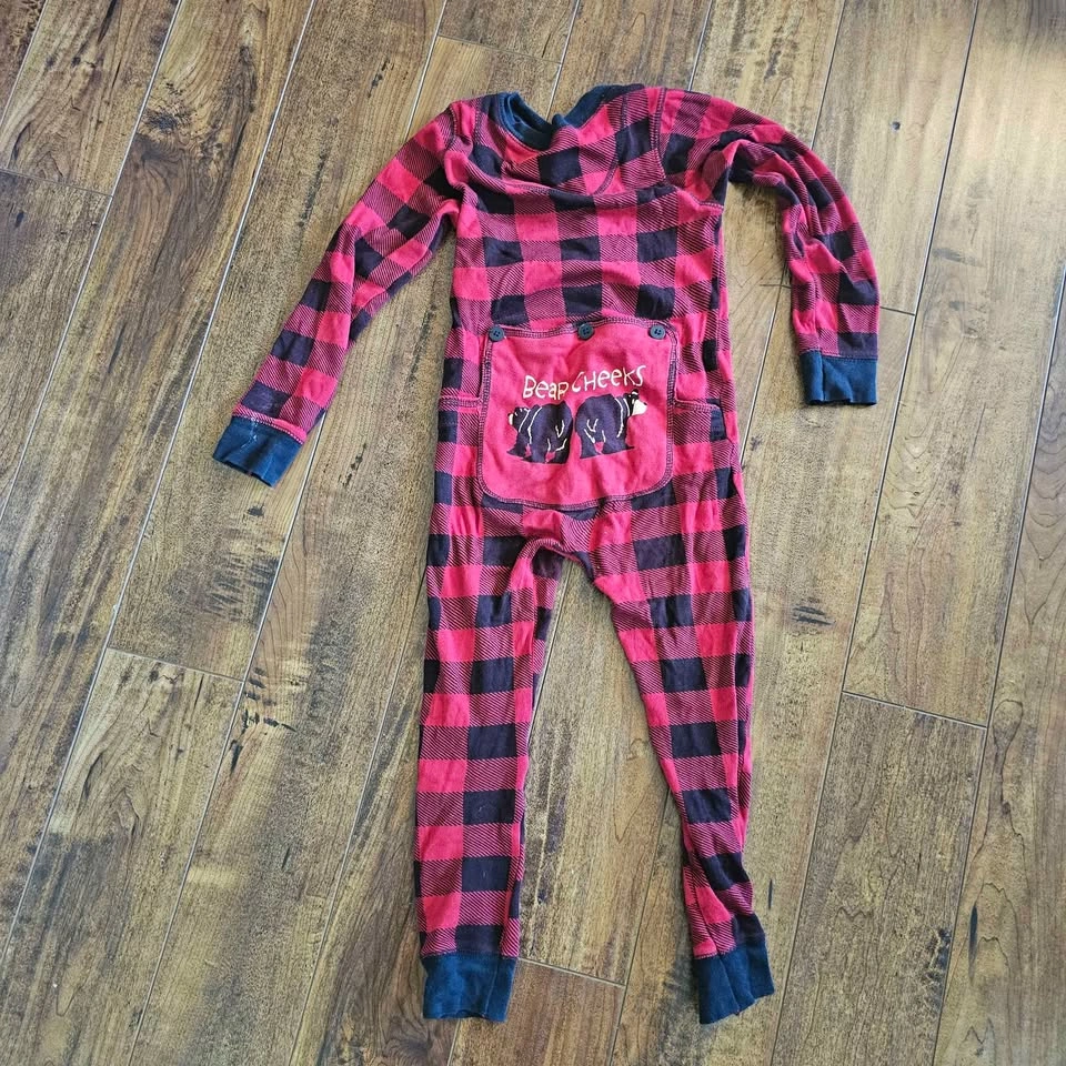 Lazy One Bear Cheeks Union Suit Pajamas Size 4T - photo 3