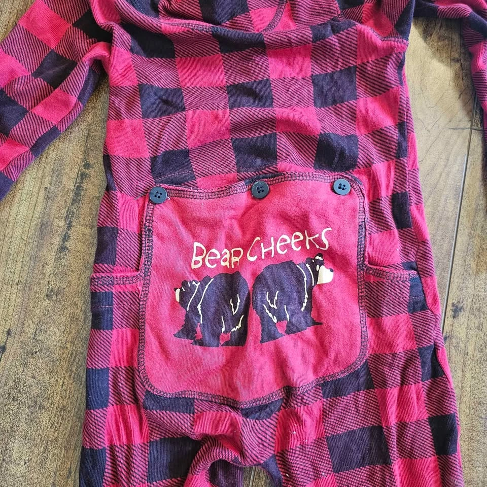 Lazy One Bear Cheeks Union Suit Pajamas Size 4T - photo 4