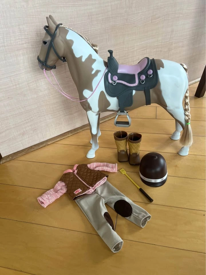 Our Generation 18-Inch Doll Riding Outfit and Palomino Horse