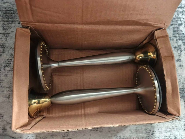 Pewter and Gold Candle Holders - photo 2