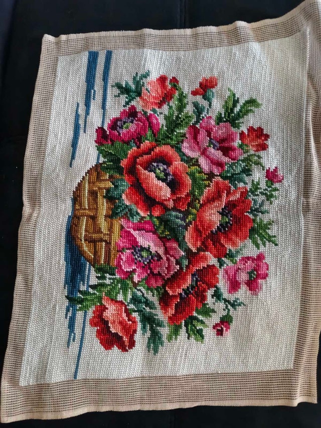 Floral Needlepoint Tapestry