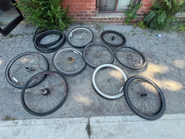 Lot of Assorted Bike Bicycle Tire Rim Parts