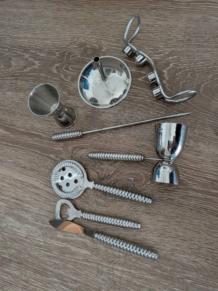 Stainless Steel Cocktail Bar Tool Set with Stand - photo 2