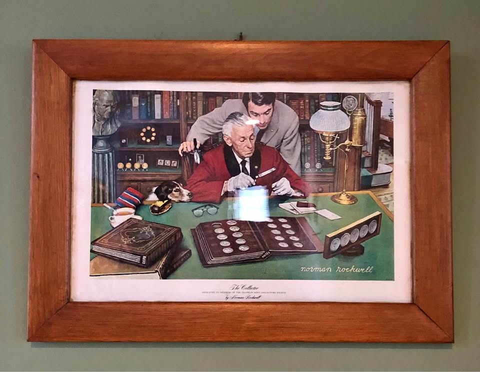 "The Collector" Rockwell Framed Art Print Franklin Mint