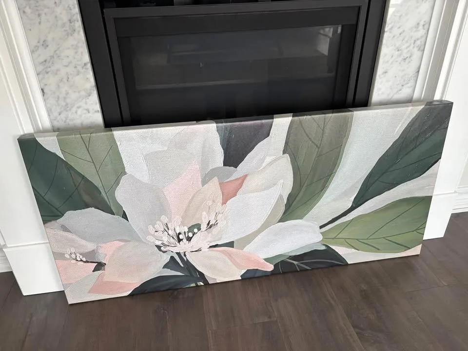 Abstract Sage Green Floral Wall Art Ready To Hang image indicator(4)