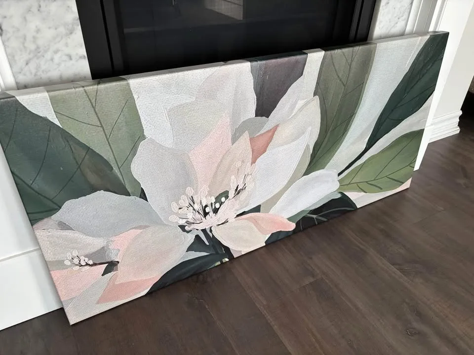 Abstract Sage Green Floral Wall Art Ready To Hang image indicator(5)