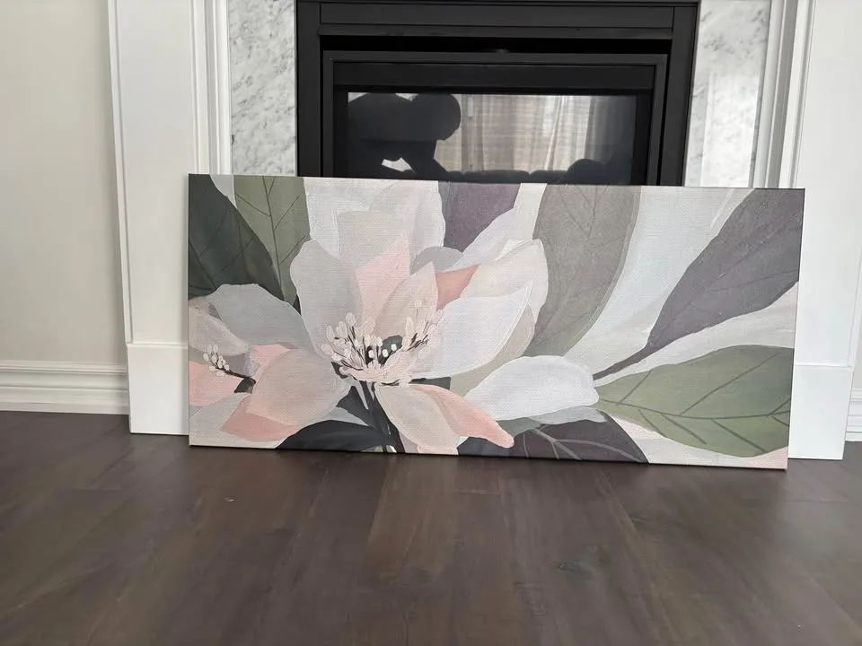 Abstract Sage Green Floral Wall Art Ready To Hang image indicator(6)