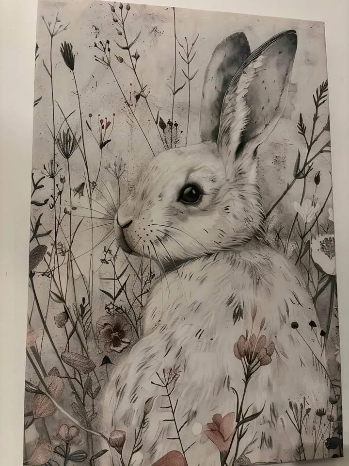 Whimsical Rabbit Canvas Wall Art-Ready To Hang image indicator(10)