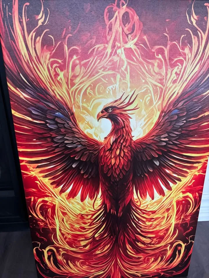 Fire Phoenix Canvas Wall Art Ready To Hang image indicator(4)