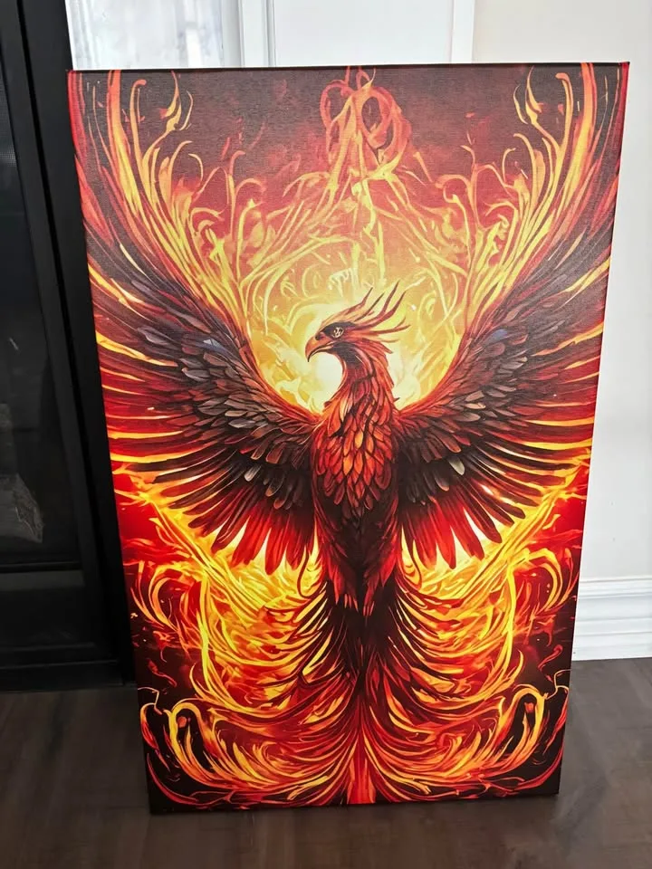 Fire Phoenix Canvas Wall Art Ready To Hang image indicator(5)