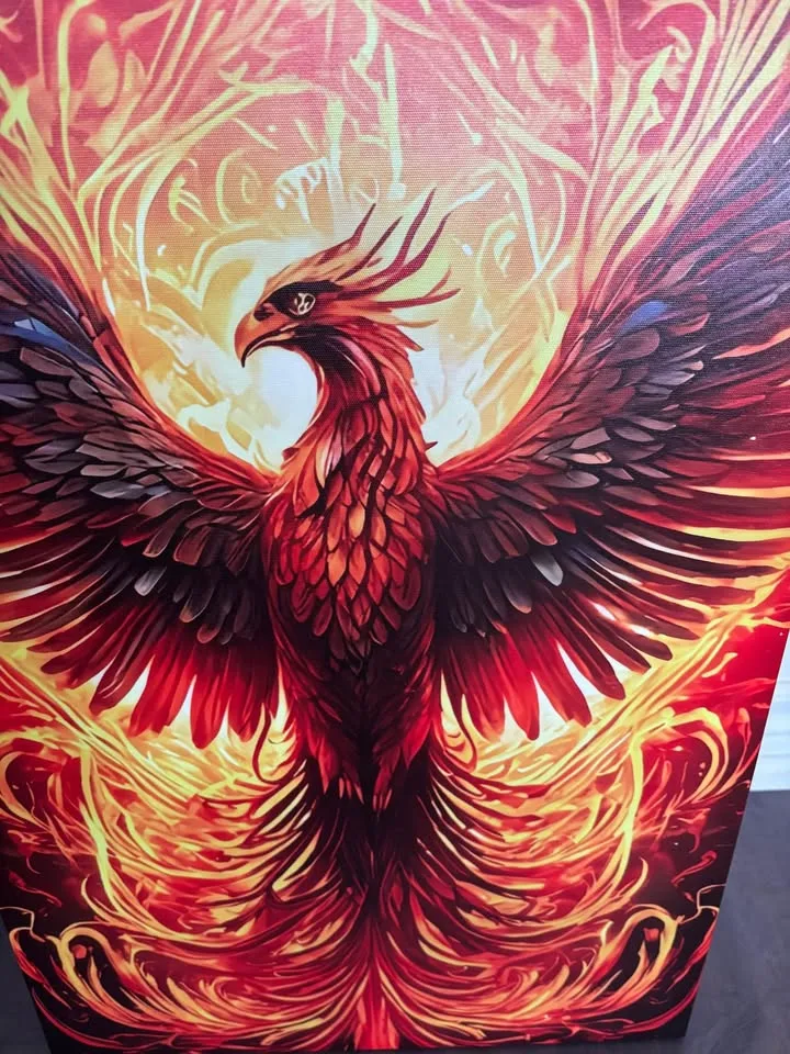Fire Phoenix Canvas Wall Art Ready To Hang image indicator(6)