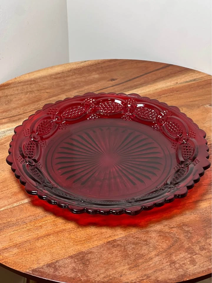 Vintage Avon 1876 Cape Cod Collection ruby red glass plate - photo 5