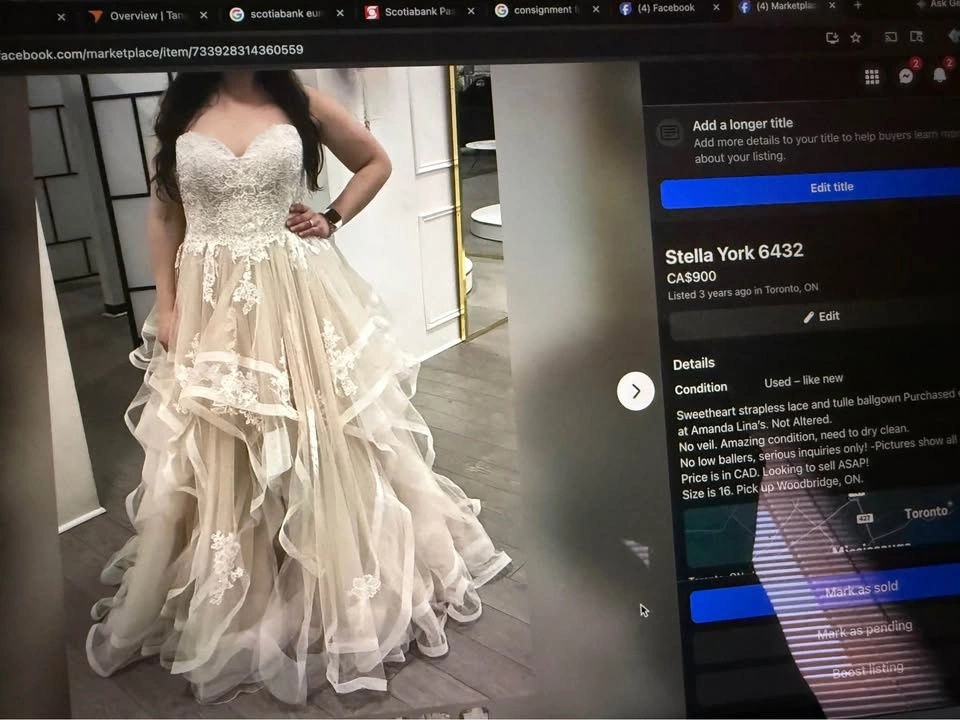 sweetheart wedding dress size 16- Stella York - photo 2