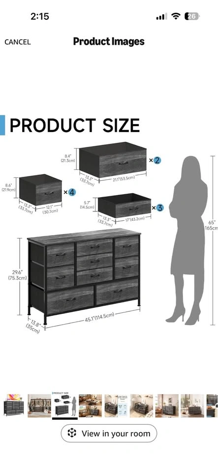 MOVING SALE 9-Drawer Dresser with Metal Frame - photo 3