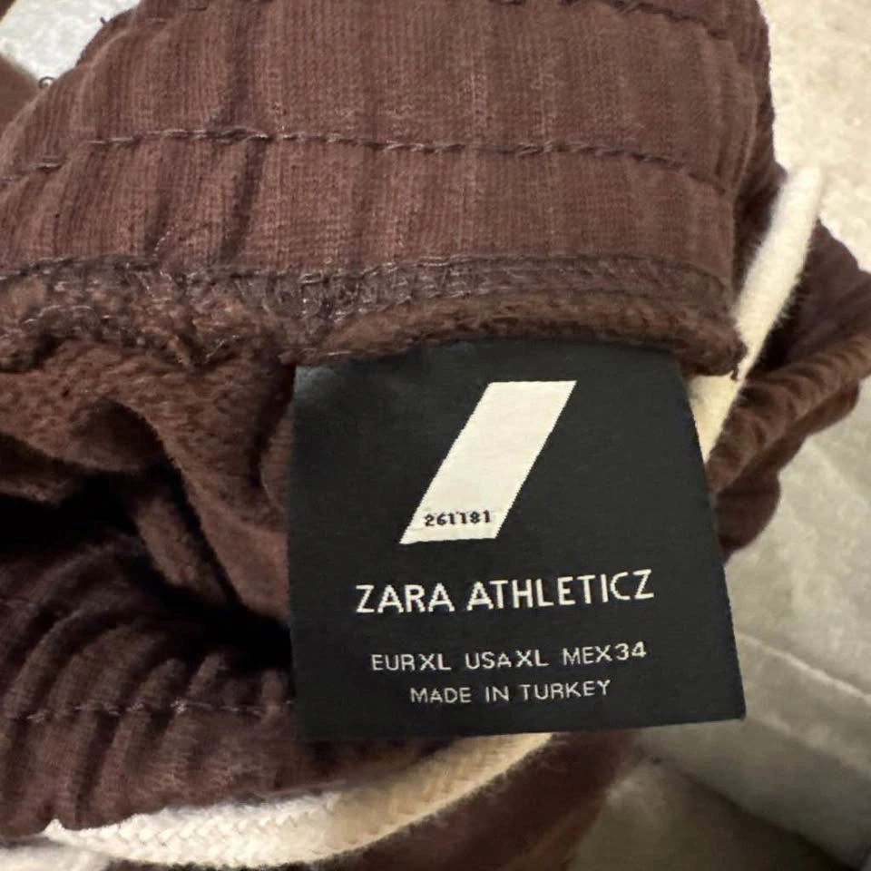 zara athleticz brown sweatpants - photo 3
