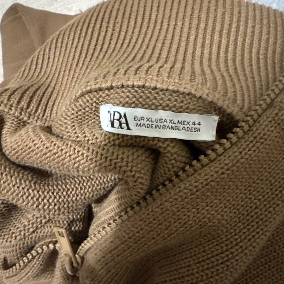 zara brown quarter zip - photo 3