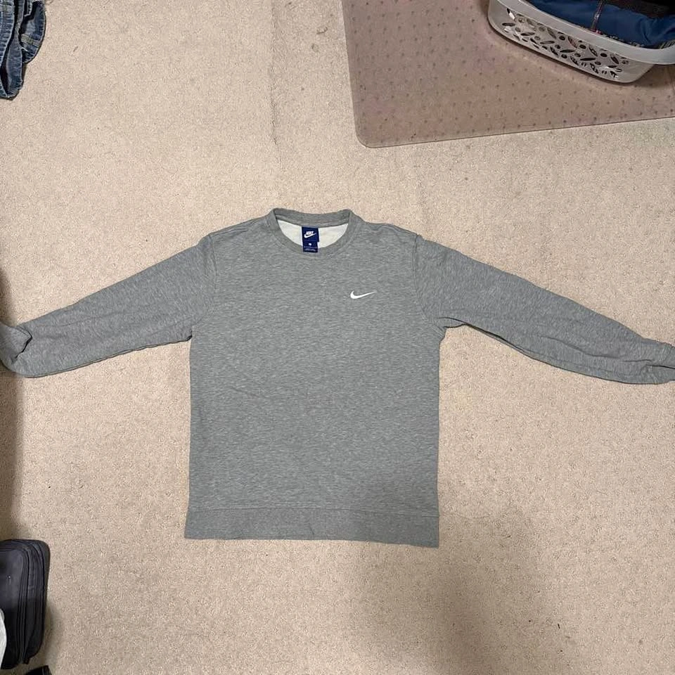 suede grey nike sweater