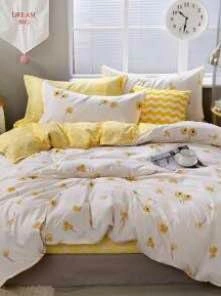 Reversible Yellow Queen Duvet Set for Sale