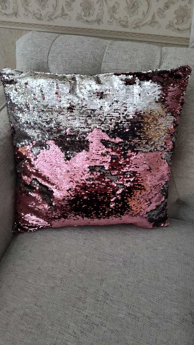 Pink and Silver Mermaid Pillow - photo 3