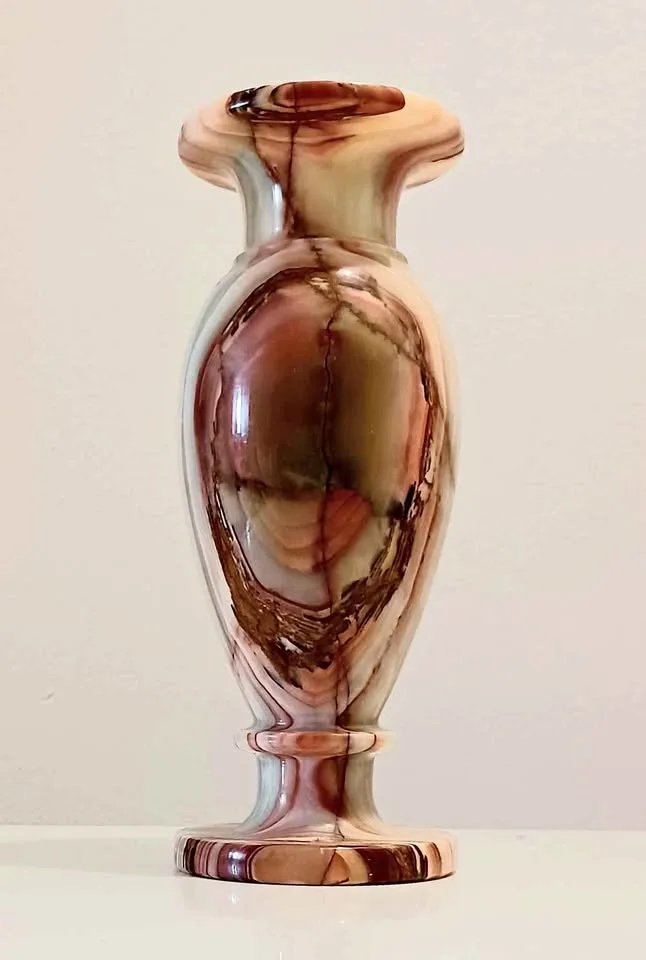 Unique Stunning Hand Carved Onyx Marble Vase thumbnail