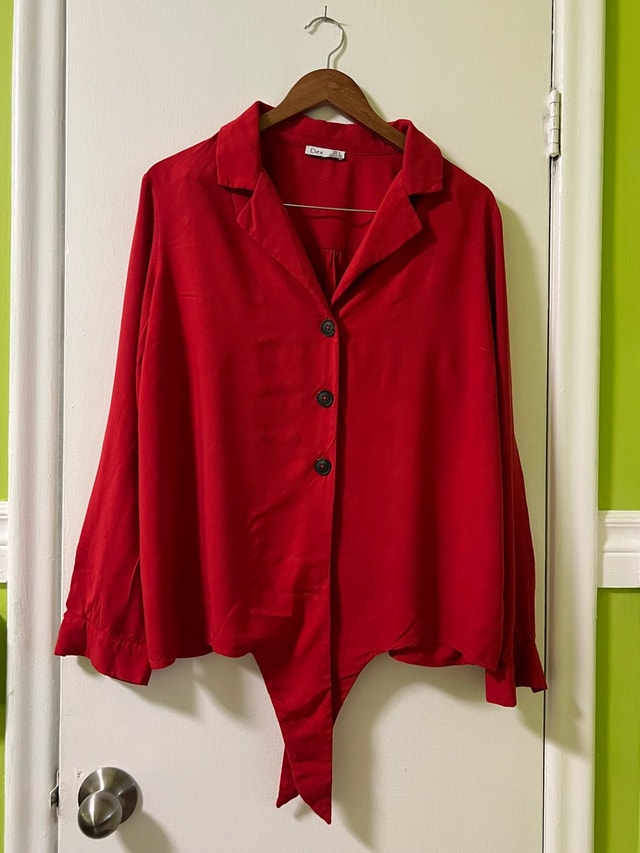 Dex Red Tie-Front Shirt
