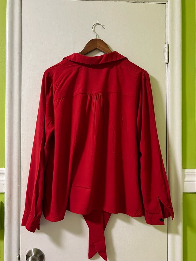 Dex Red Tie-Front Shirt - photo 2