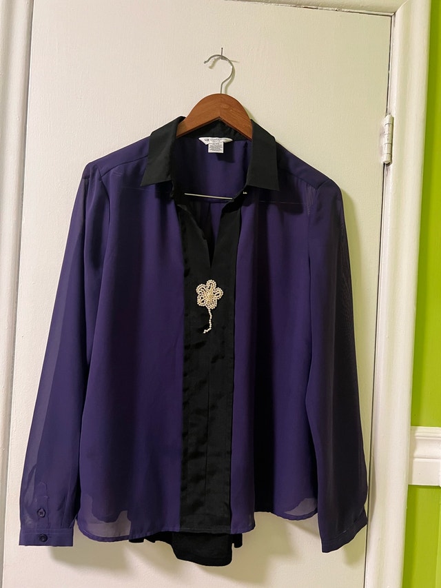 Liz Claiborne Purple and Black Blouse