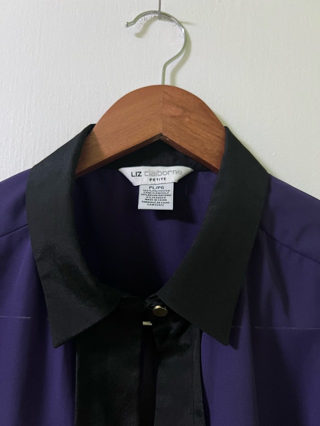 Liz Claiborne Purple and Black Blouse - photo 3