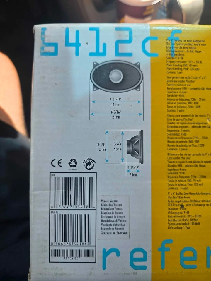 Infinity Reference 6412cf 4" x 6" Two-Way Car Audio Loudspeakers - photo 2