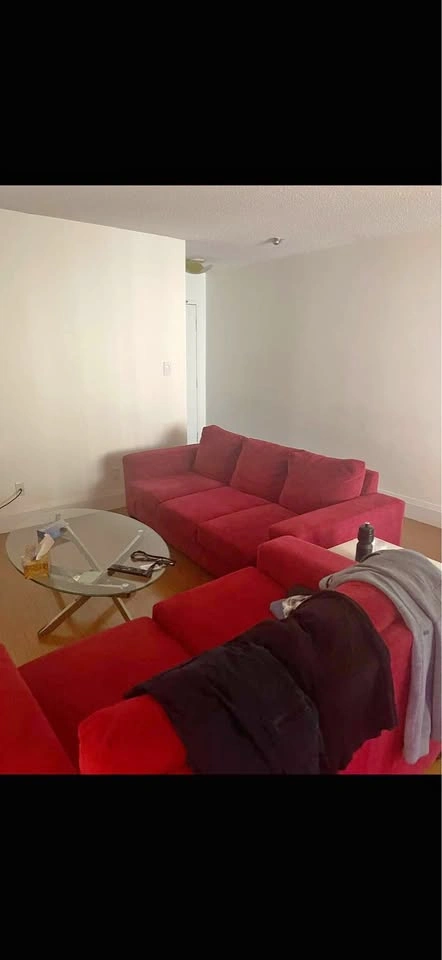 Red Fabric Sofa and Loveseat Set