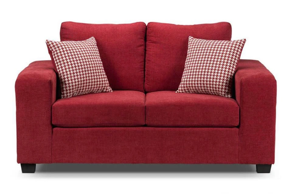 Red Fabric Sofa and Loveseat Set - photo 2