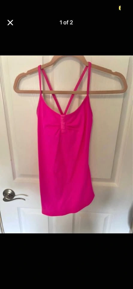 Lulu Lemon Hot Pink Cross Strap Camisole Tank Top
