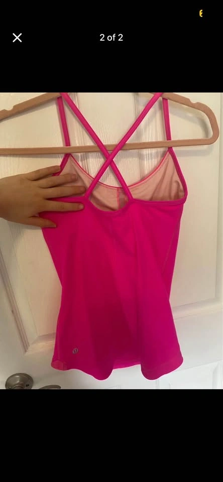 Lulu Lemon Hot Pink Cross Strap Camisole Tank Top - photo 2
