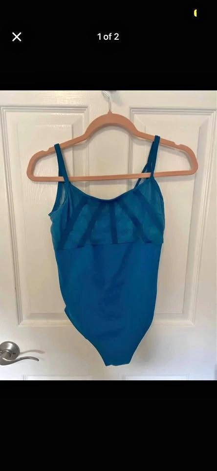 Beautiful Teal Blue Lace Ballet Dance Leotard