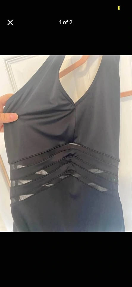 Black Halter Mesh Ballet Dance Leotard Swimsuit