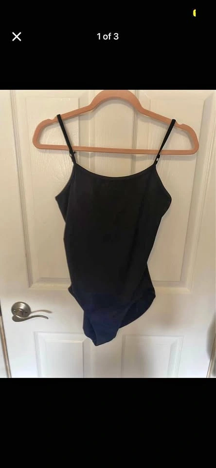 Black Simple Basic Convertible Dance Ballet Leotard