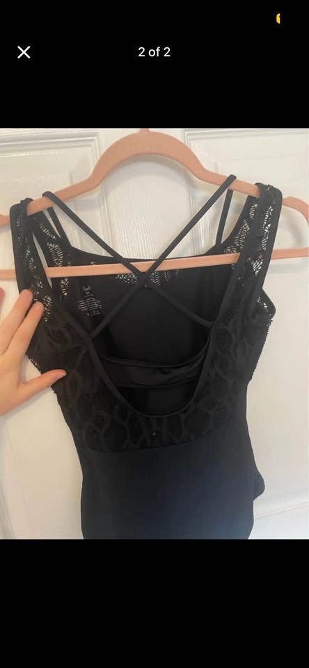 Black Beautiful Lace Ballet Dance Leotard - photo 2
