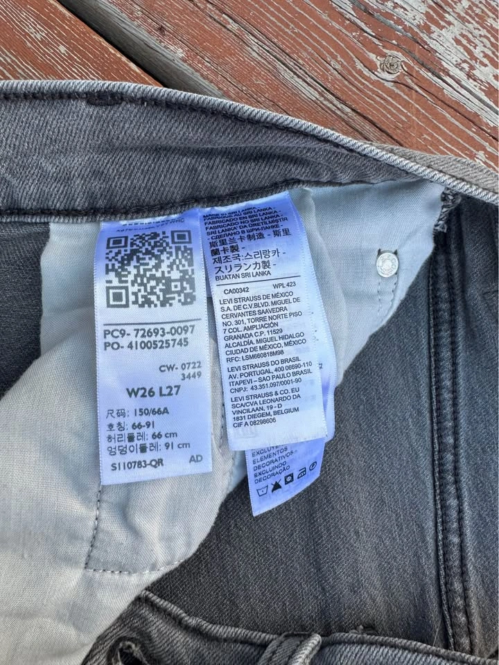 Levi's Women’s Ribcage Straight Ankle Grey Wash Jeans Size 26” - photo 5