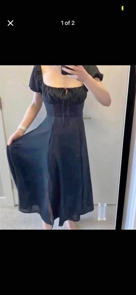Ankle Length Dress with Slit Semi Formal