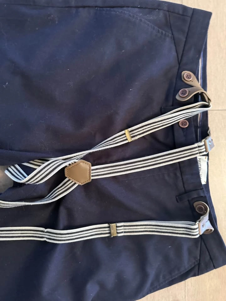 Hayden Navy Blue Trousers with Suspenders - photo 2