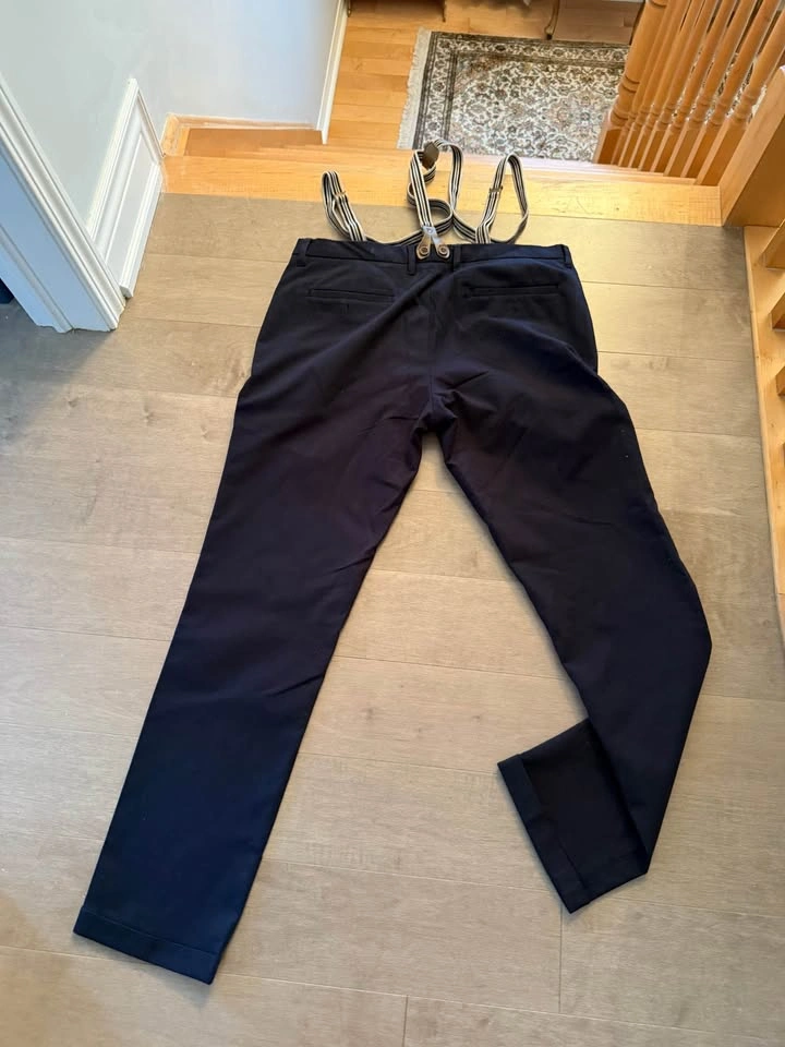 Hayden Navy Blue Trousers with Suspenders - photo 4