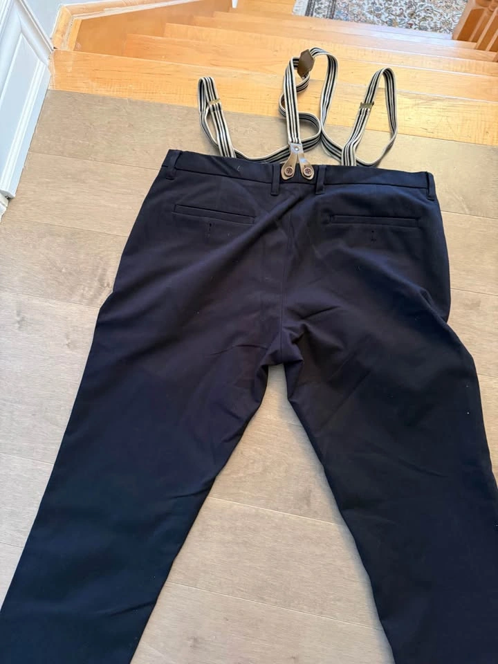 Hayden Navy Blue Trousers with Suspenders - photo 5