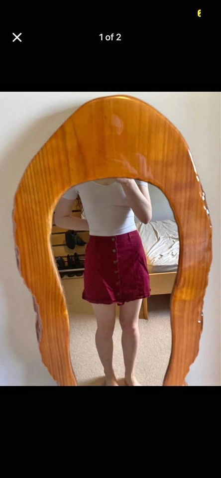 Button Down Burgundy Skirt