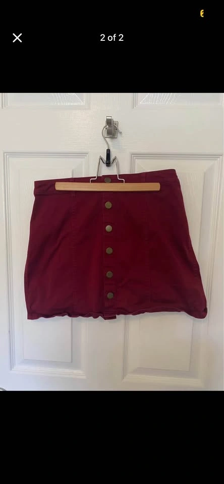 Button Down Burgundy Skirt - photo 2