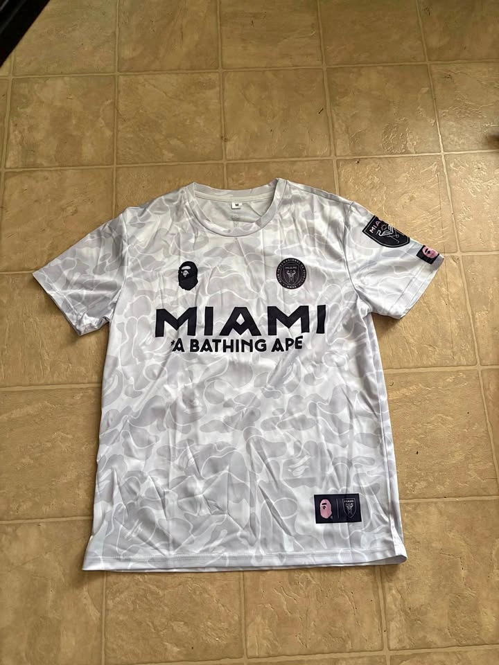 White Miami bape jersey